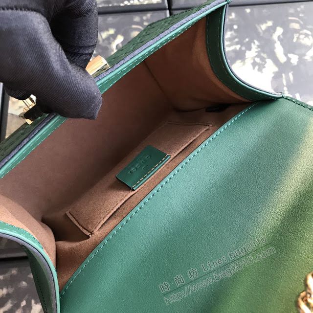 Gucci包 古馳新款 專櫃品質 409487綠壓 Gucci鏈條斜挎女包 Gucci肩背包  gdj1005